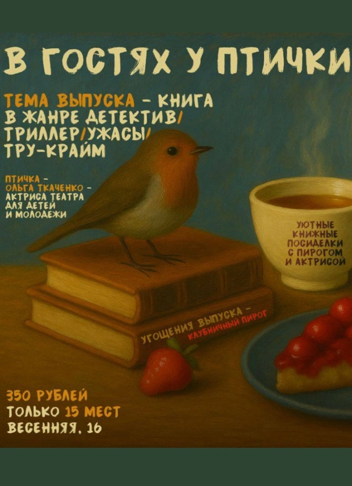 В гостях у птички»: книжные посиделки с пирогом и актрисой