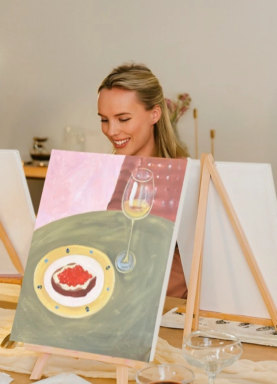 Создать шедевр за 2 часа в студии Painty с видом на Театр им. Андрея Миронова