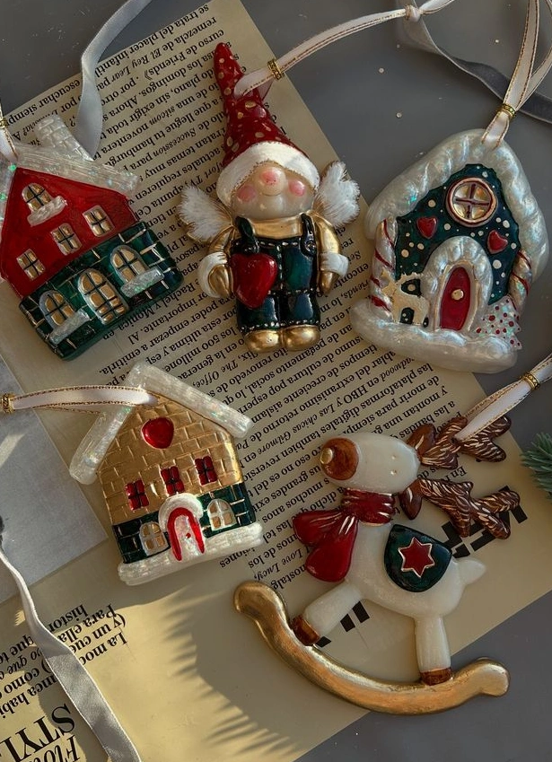 Ёлочные игрушки из эпоксидной смолы