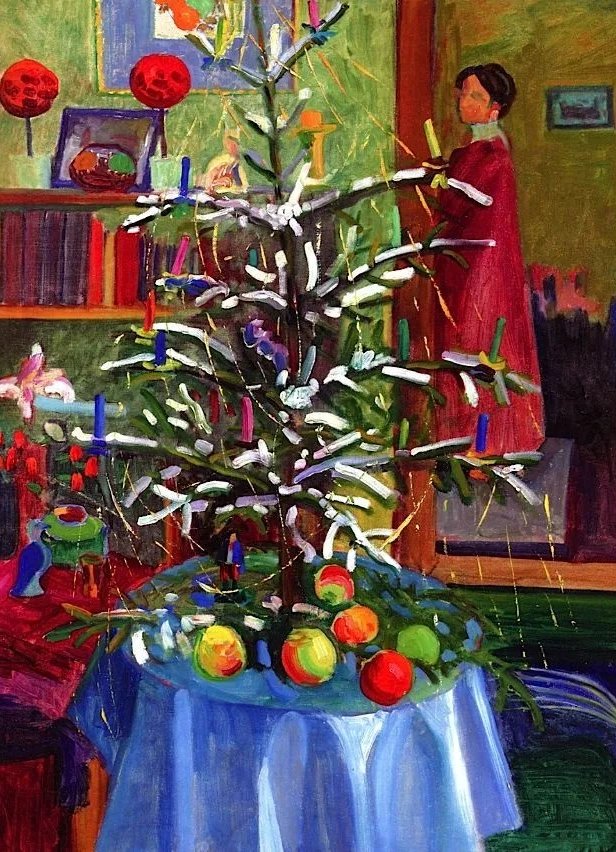 Неделя художника: Габриель Мюнтер «Интерьер с рождественской ёлкой»