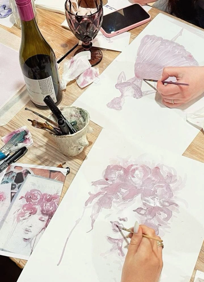 Мастер-класс по рисованию вином