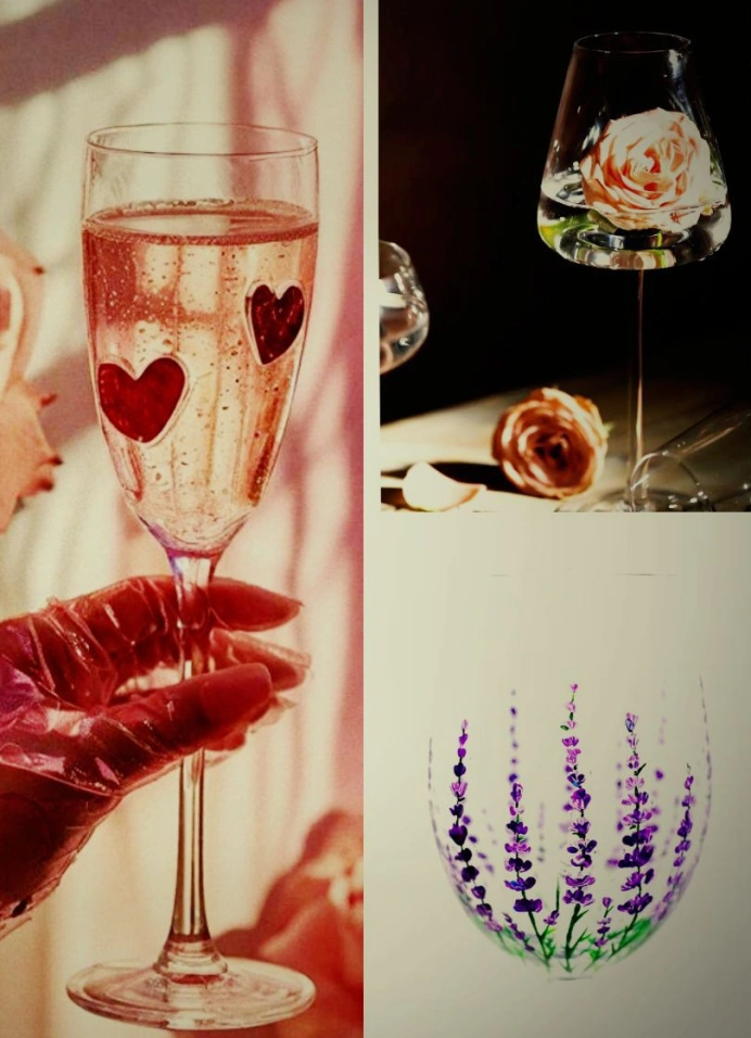 Весеннее настроение: роспись винного бокала