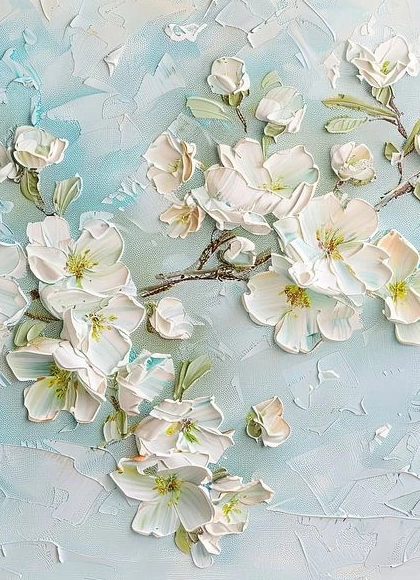 Пей и рисуй: Цветущая ветка